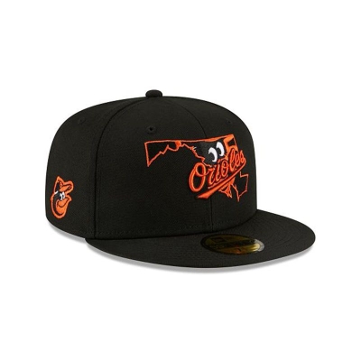 Black Baltimore Orioles Hat - New Era MLB Local 59FIFTY Fitted Caps USA1438269